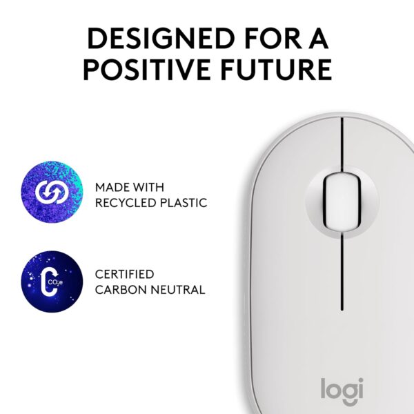 Authentic Logitech Pebble M350 Wireless Mouse White - Image 9