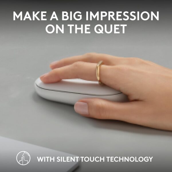Authentic Logitech Pebble M350 Wireless Mouse White - Image 6