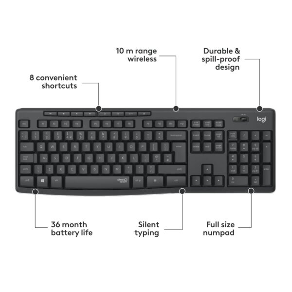 Authentic Logitech MK295 Silent Wireless Keyboard Mouse Combo - Image 5